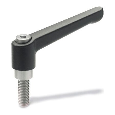 J.W. Winco Nylon Plastic Adjustable Lever With Stainless Steel Components M6 x 12mm Stud 6N12S33K